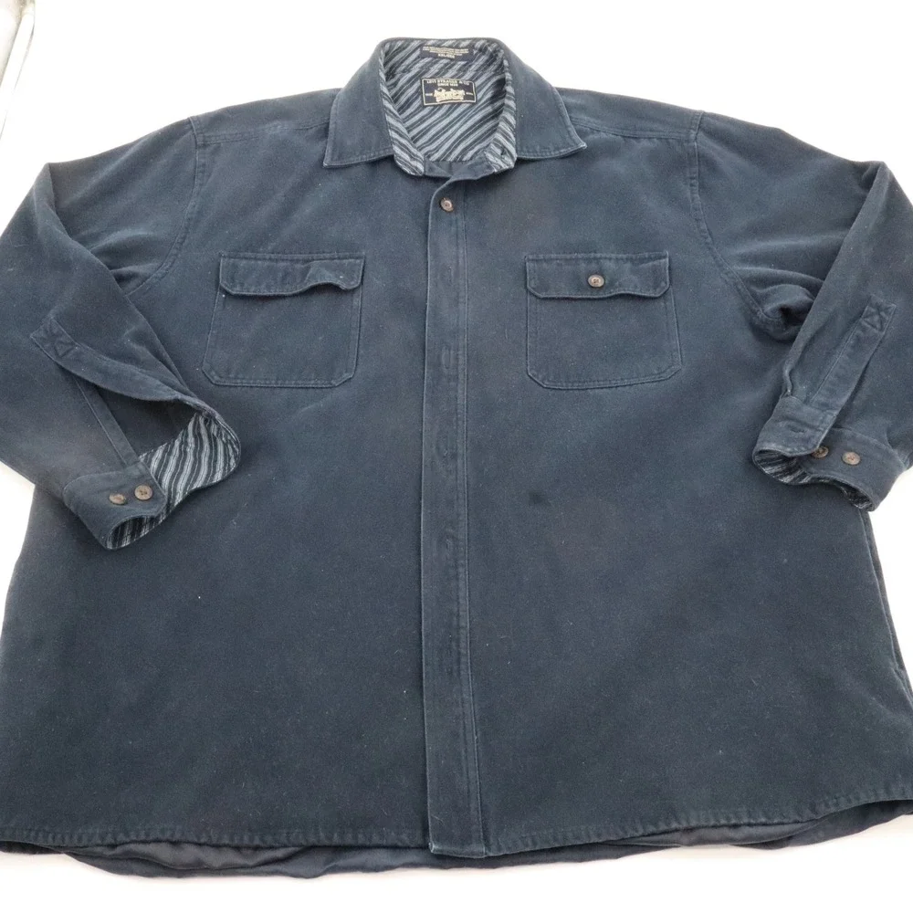 Levi Strauss & Co Shirt Jacket Mens XXL Navy Blue Lined Cotton‎ Shacket Workwear